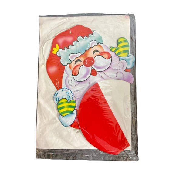 Vintage Honeycomb 1970's 12" Santa Clause Cut Out Centerpiece Sealed Package - Picture 2 of 3